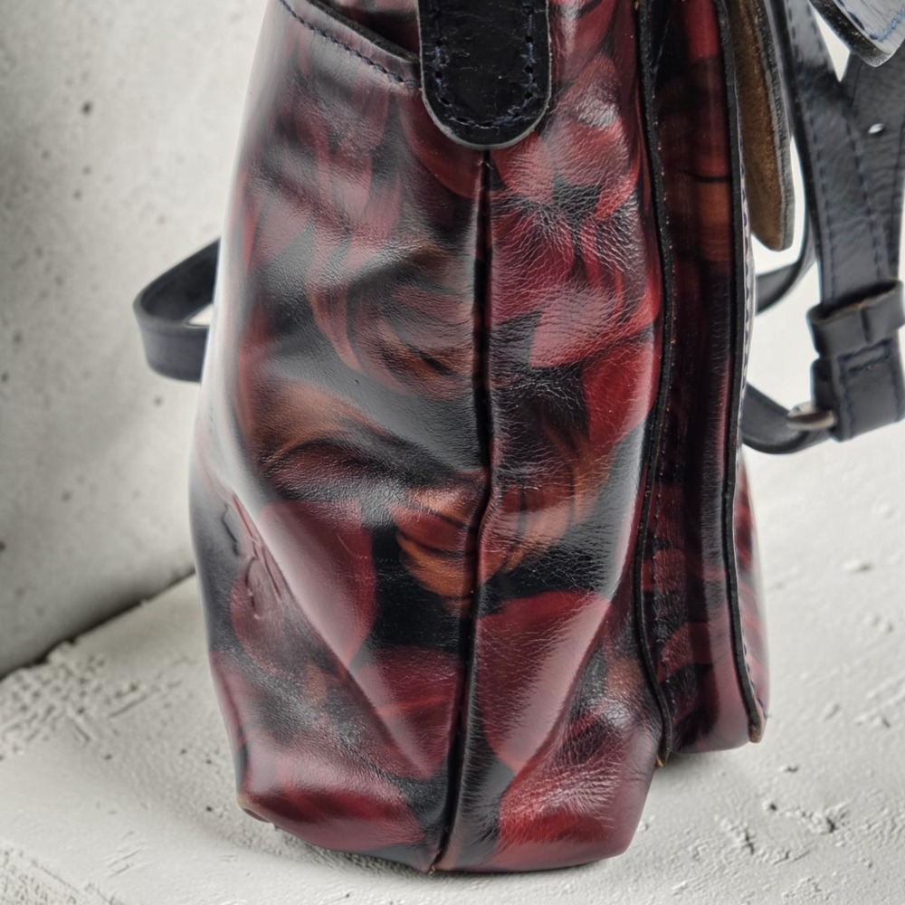 Patricia Nash Salina Floral Crossbody Bag In English Rose Medium Red & Black - Picture 4 of 16